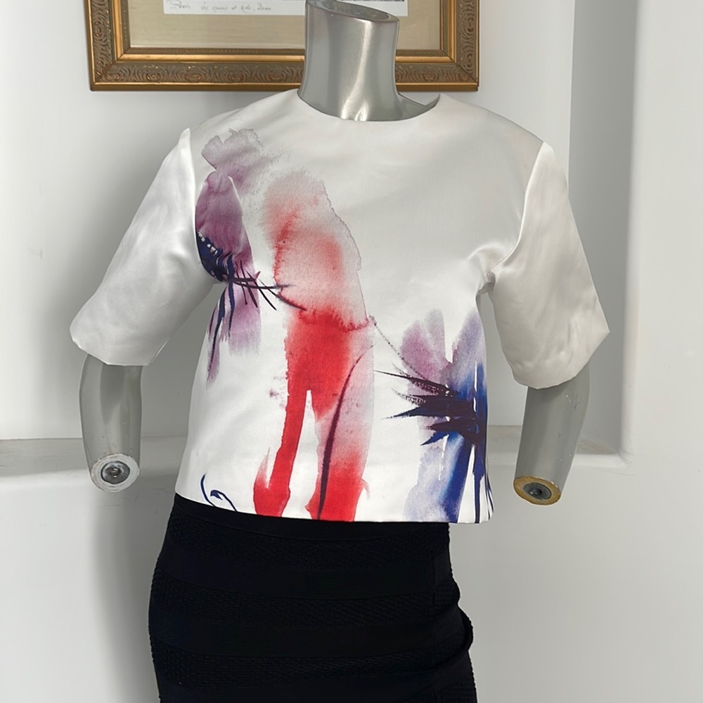 MSGM MILANO TOP SHORT SLEEVE WHITE WITH PRINT IT42